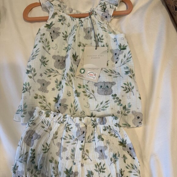 Elegant Baby Organics muslin dress with bloomer new with tags size 6-9 months